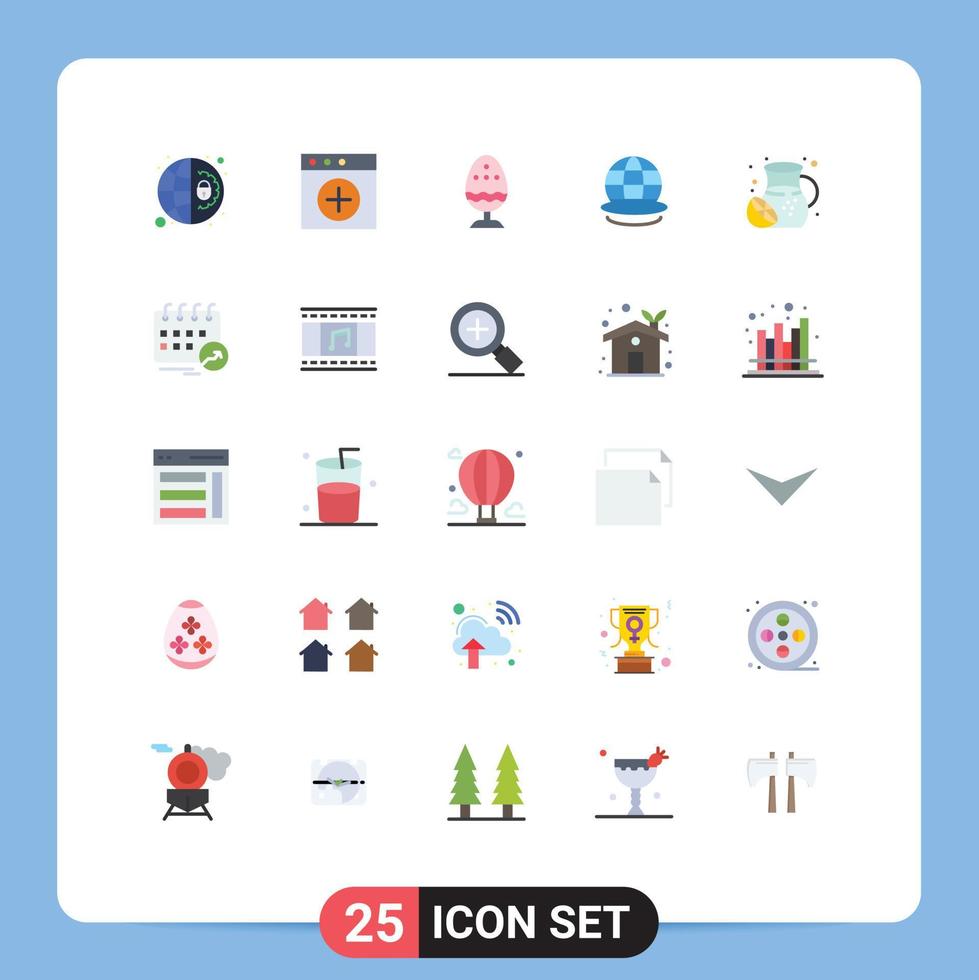 uppsättning av 25 modern ui ikoner symboler tecken för sommar värld kokt ägg planet jord redigerbar vektor design element