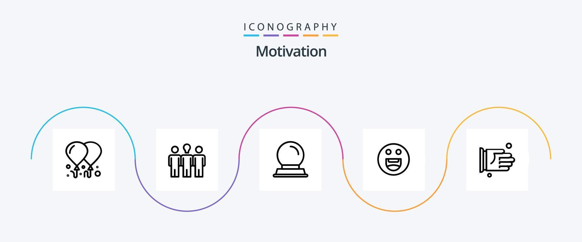 Motivationslinie 5 Icon Pack inklusive . Vereinbarung. Dekoration. Händedruck. Motivation vektor