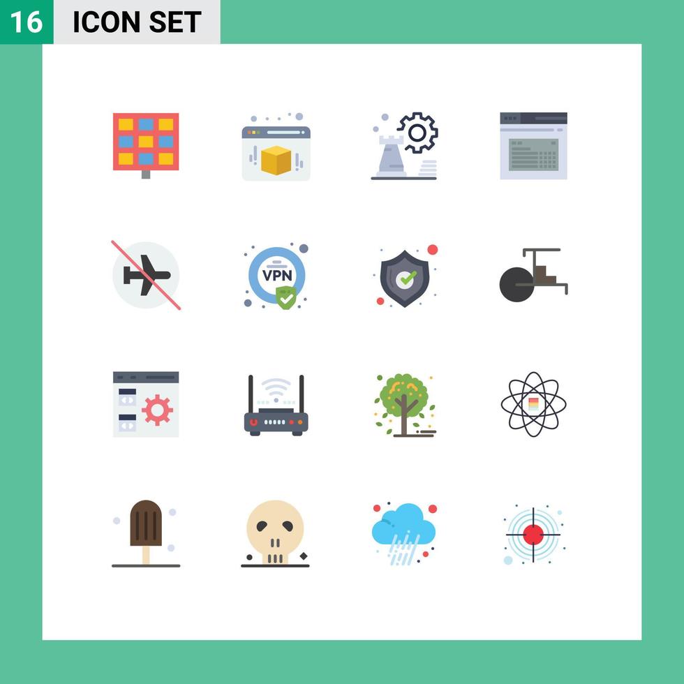 universell ikon symboler grupp av 16 modern platt färger av Inaktiverad text schack hemsida sida redigerbar packa av kreativ vektor design element