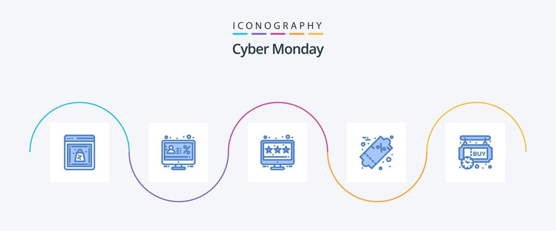 cyber måndag blå 5 ikon packa Inklusive köpa. procent. procentsats. försäljning. rabatt vektor