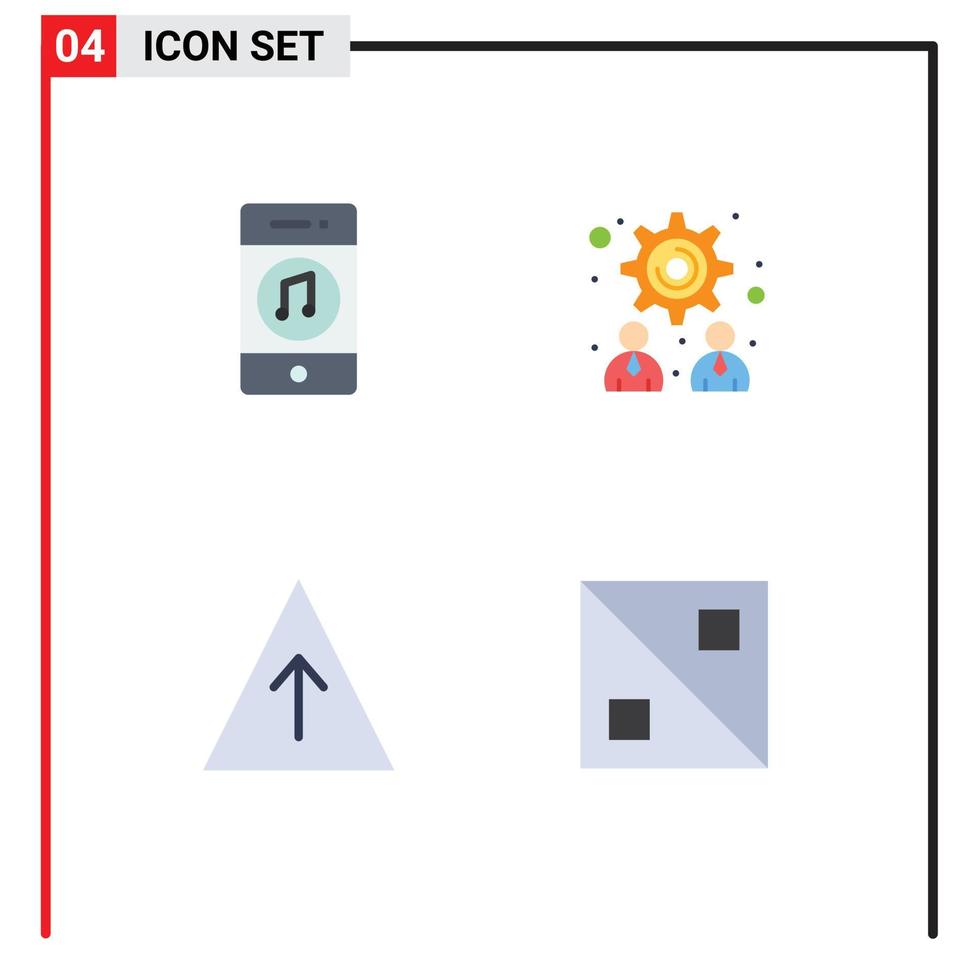 modern uppsättning av 4 platt ikoner pictograph av kommunikation tillväxt spelare strategi korsa redigerbar vektor design element