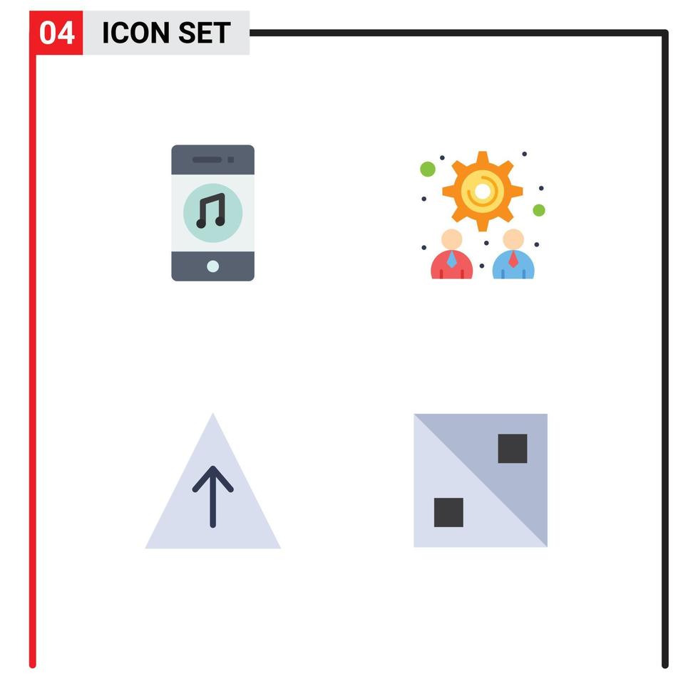 moderner Satz von 4 flachen Symbolen Piktogramm der Strategie des Kommunikationswachstumsspielers Kreuz editierbare Vektordesign-Elemente vektor