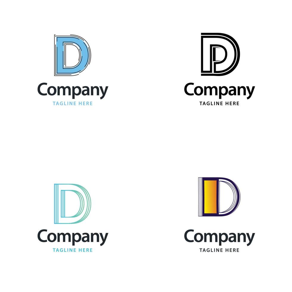 brev d stor logotyp packa design kreativ modern logotyper design för din företag vektor