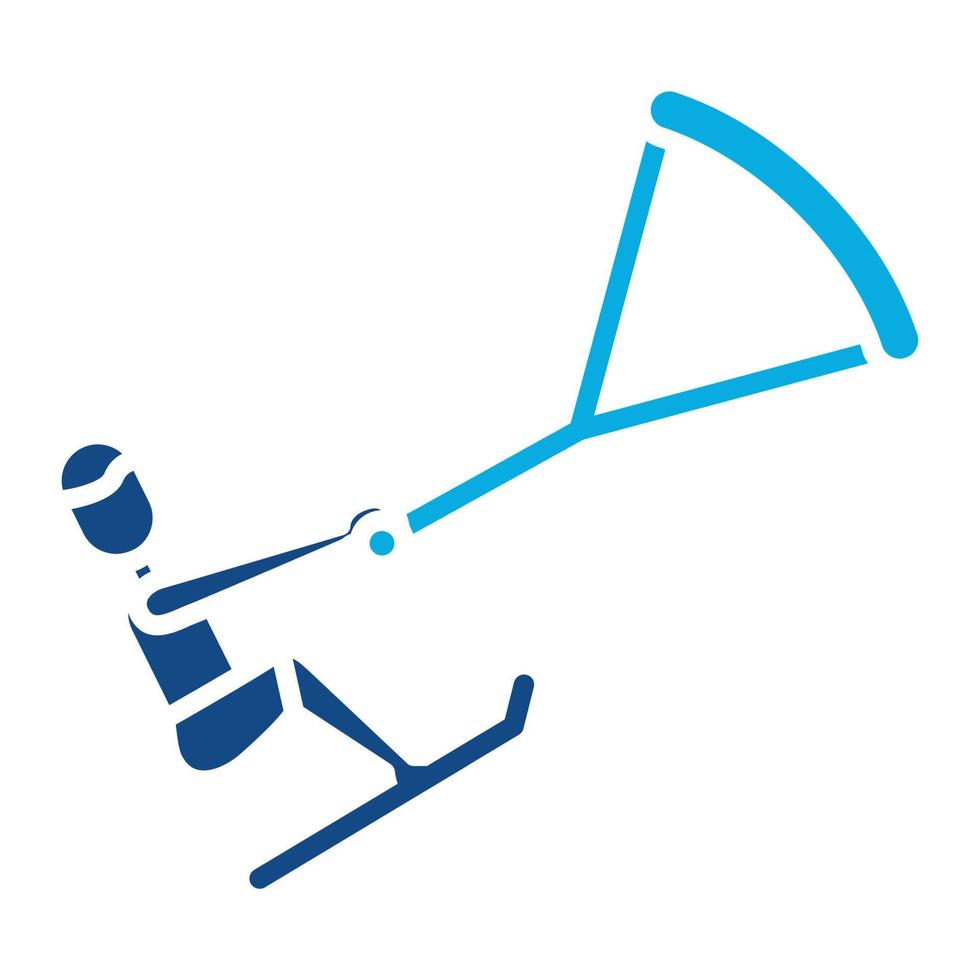 Kiteboarding-Glyphe zweifarbiges Symbol vektor