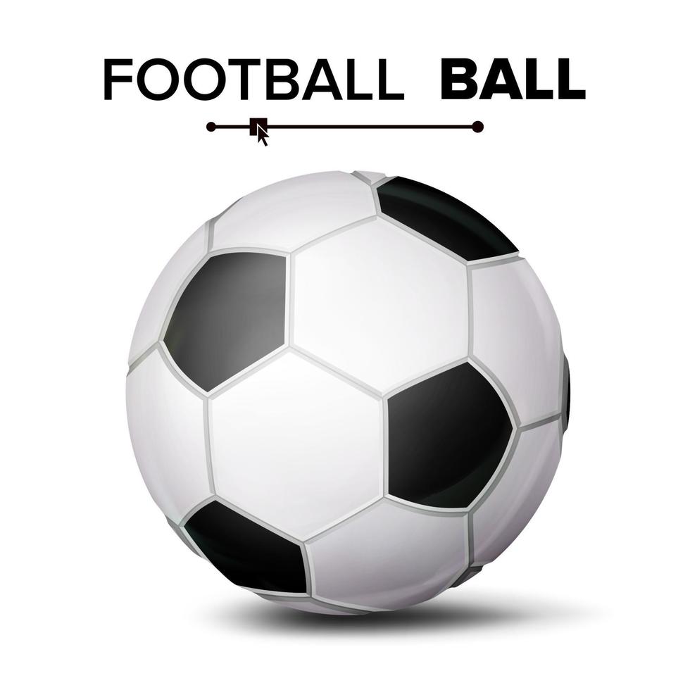 realistischer fußballballvektor. klassischer runder Fußballball. Sportspiel-Symbol. Illustration vektor