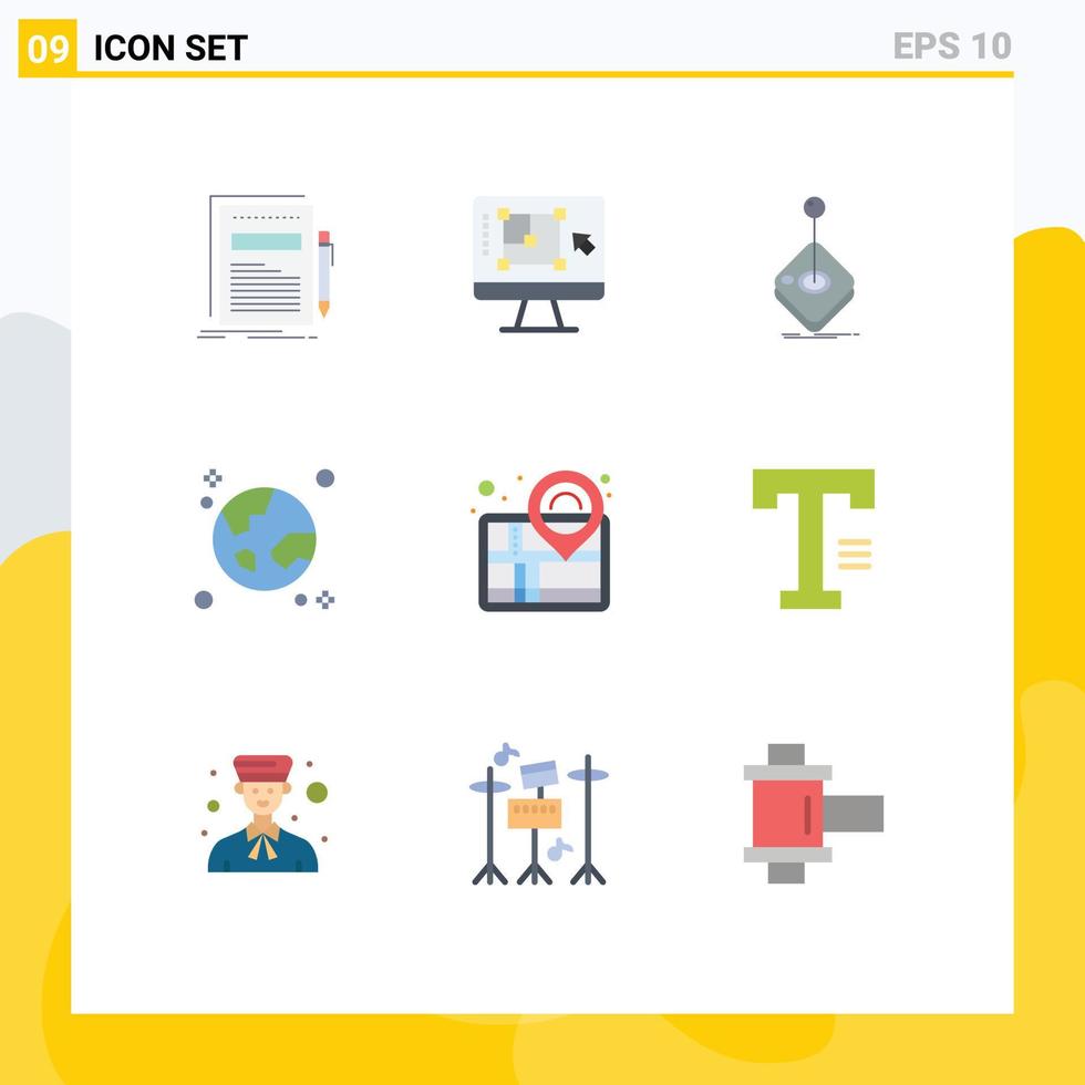 9 universelle flache Farben für Web- und mobile Anwendungen, globaler Browser, verbessern Stick-Gaming-bearbeitbare Vektordesign-Elemente vektor
