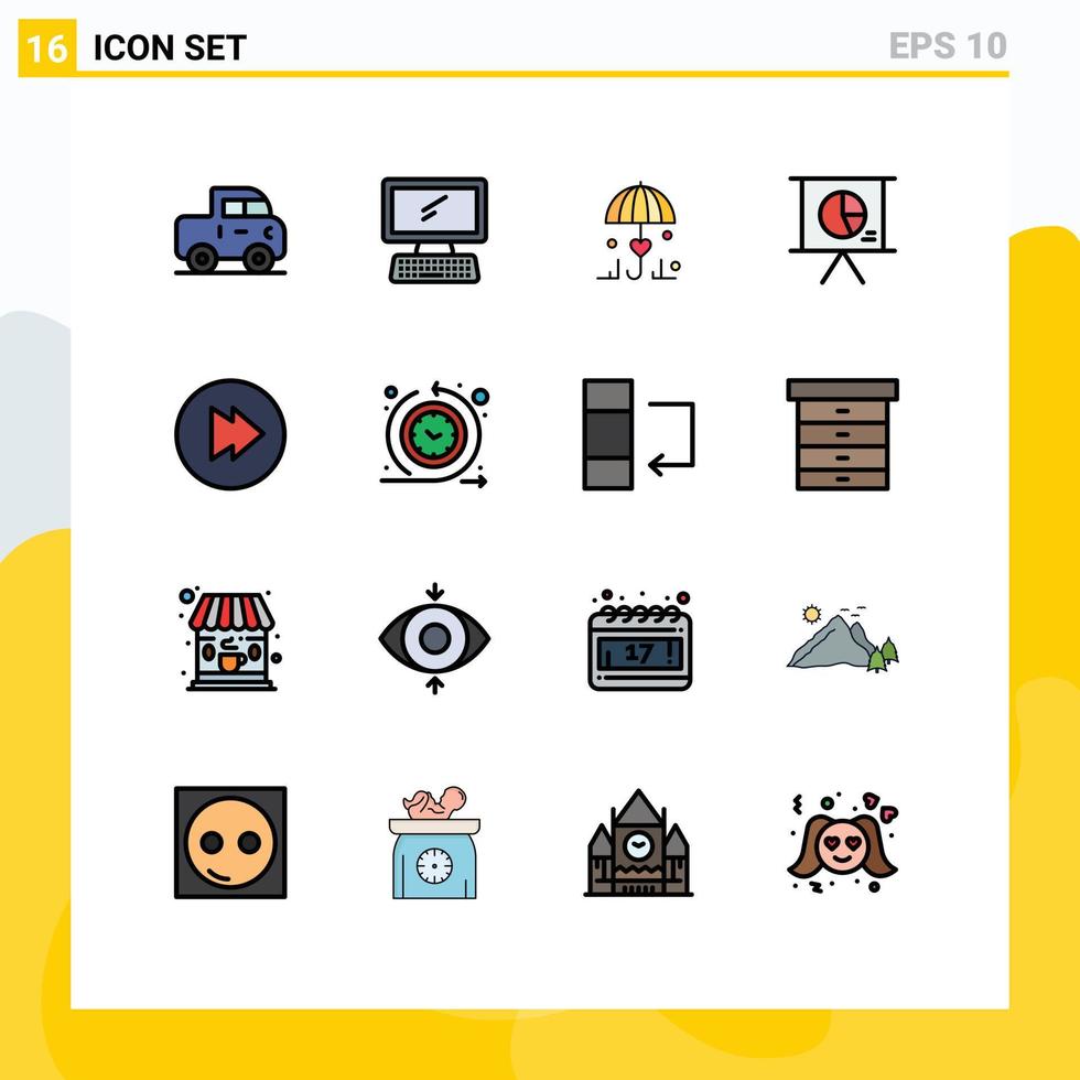 16 kreativ ikoner modern tecken och symboler av multimedia glida försäkring presentation företag redigerbar kreativ vektor design element