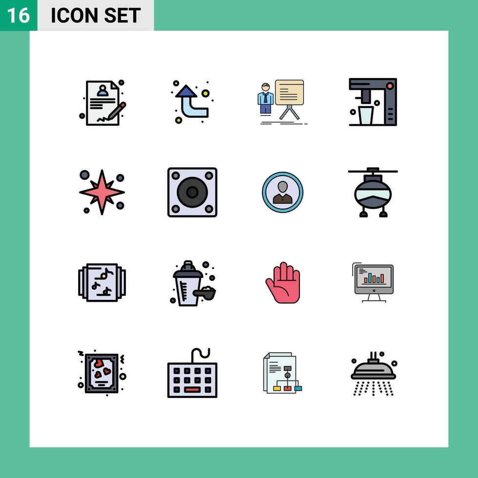 16 kreative Symbole moderne Zeichen und Symbole von Star Kitchen Chart Food Drink editierbare kreative Vektordesign-Elemente vektor