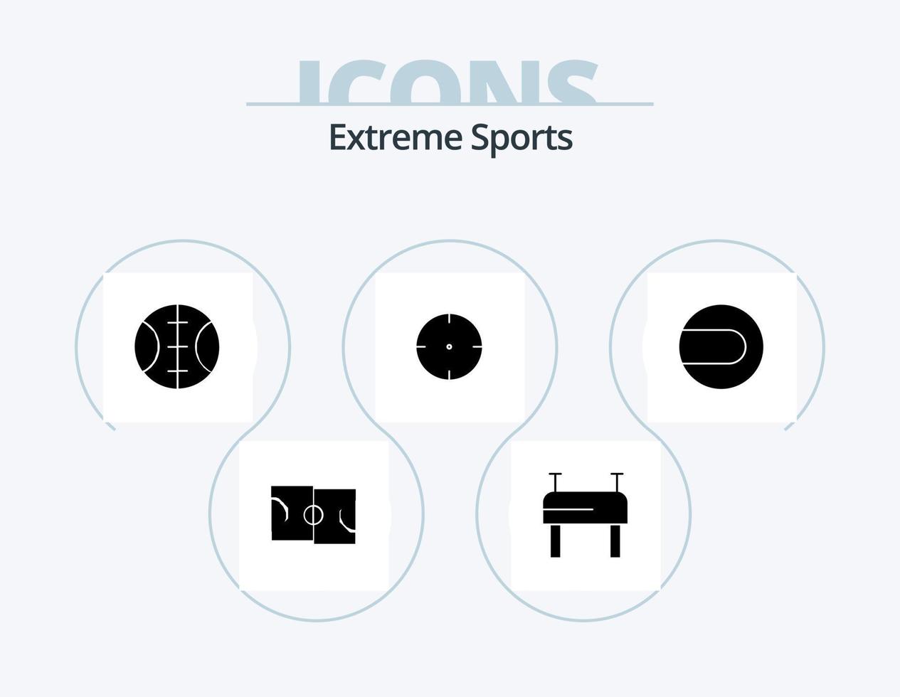 sport glyf ikon packa 5 ikon design. . mål. sport vektor