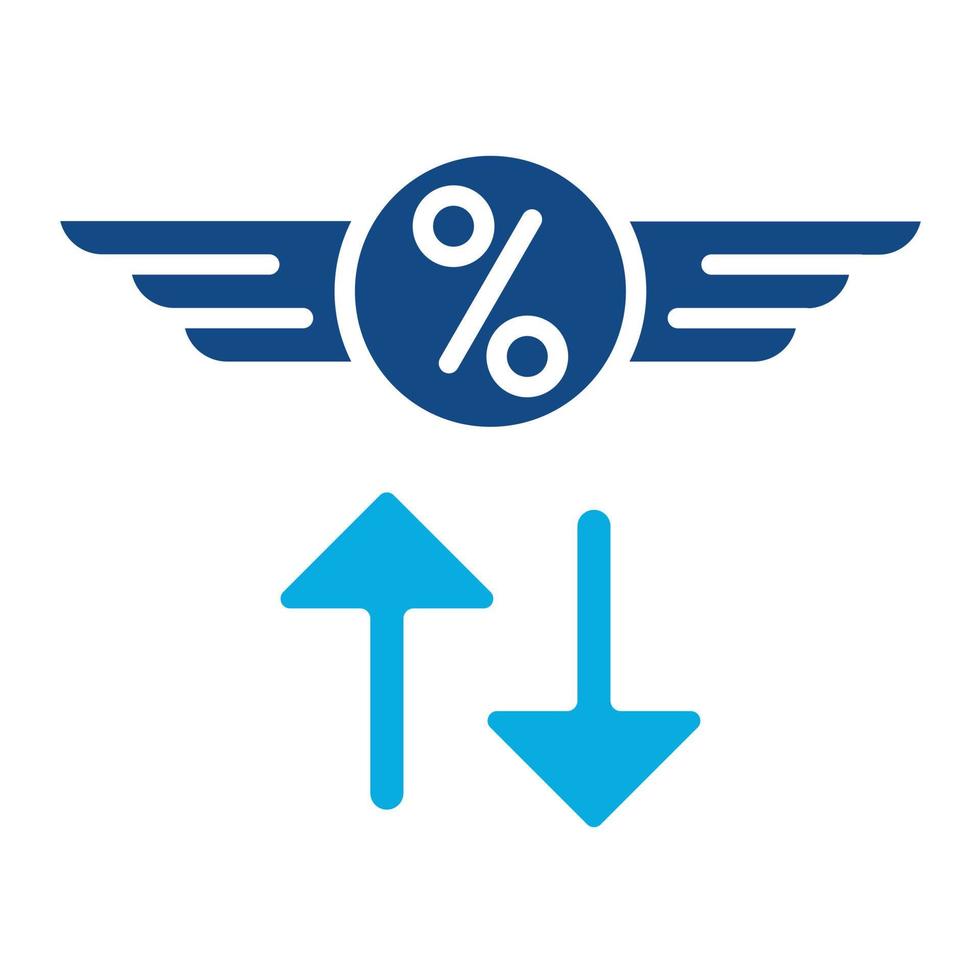 Floating Interest Rate Glyphe zweifarbiges Symbol vektor