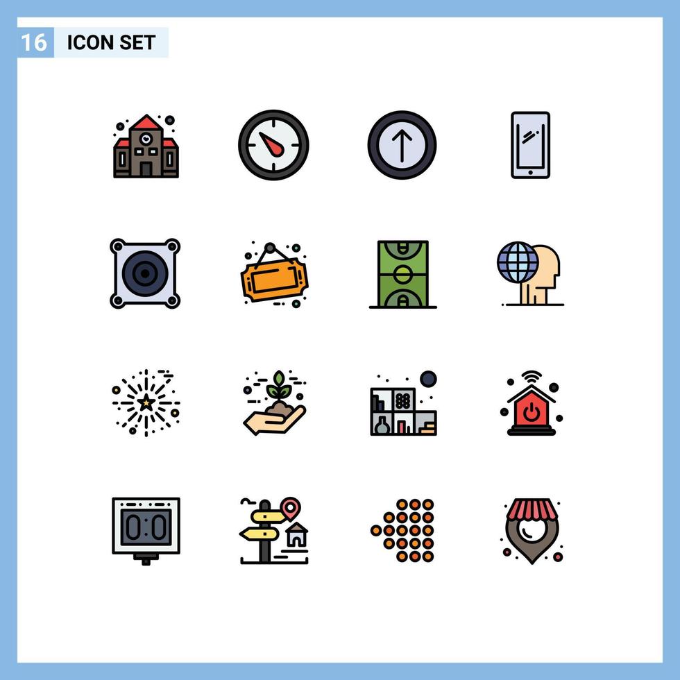 satz von 16 modernen ui symbolen symbole zeichen für fan elektrische pfeil iphone mobile editierbare kreative vektordesignelemente vektor