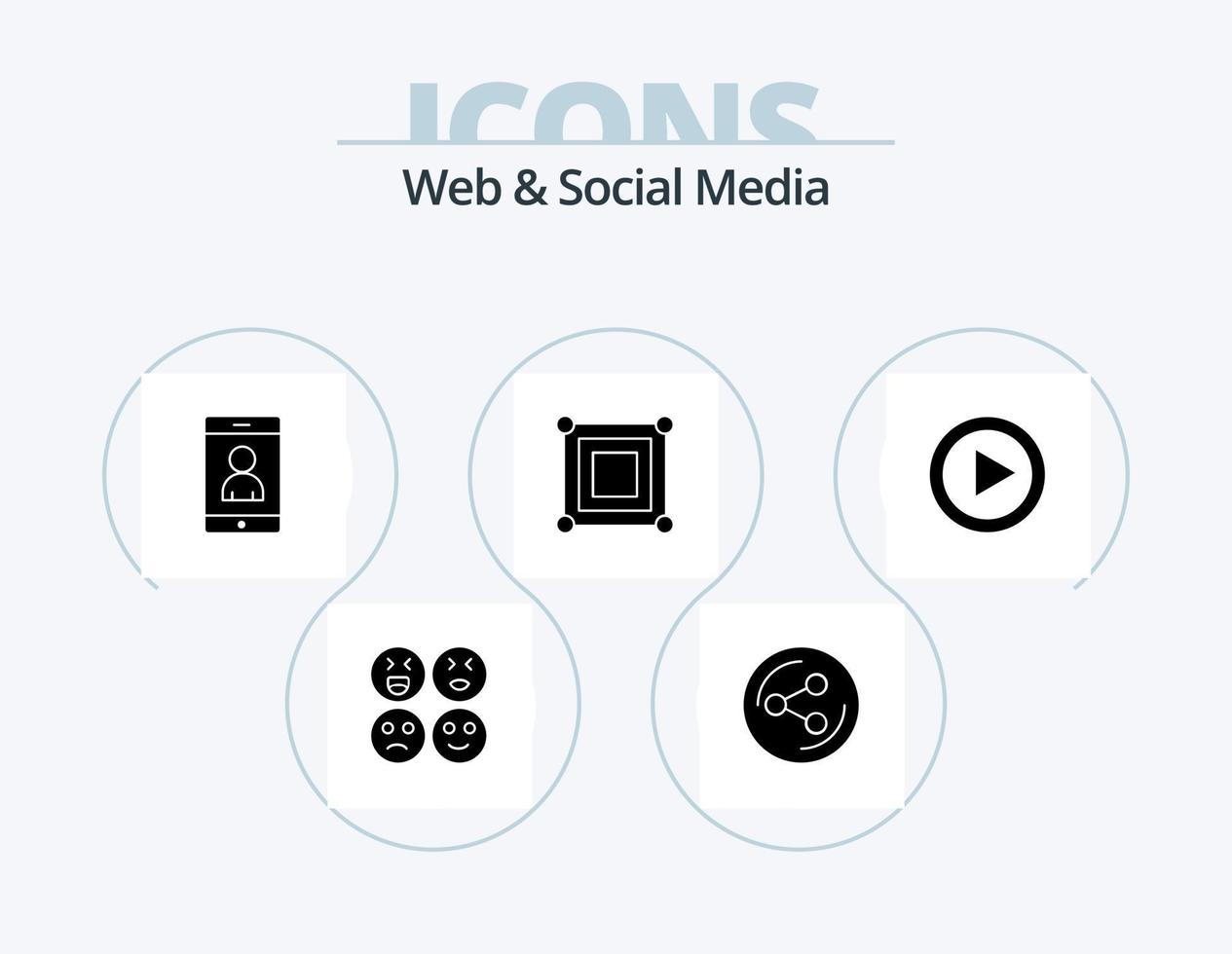 Web- und Social-Media-Glyphen-Icon-Pack 5-Icon-Design. . Ecke . Spiel . vektor