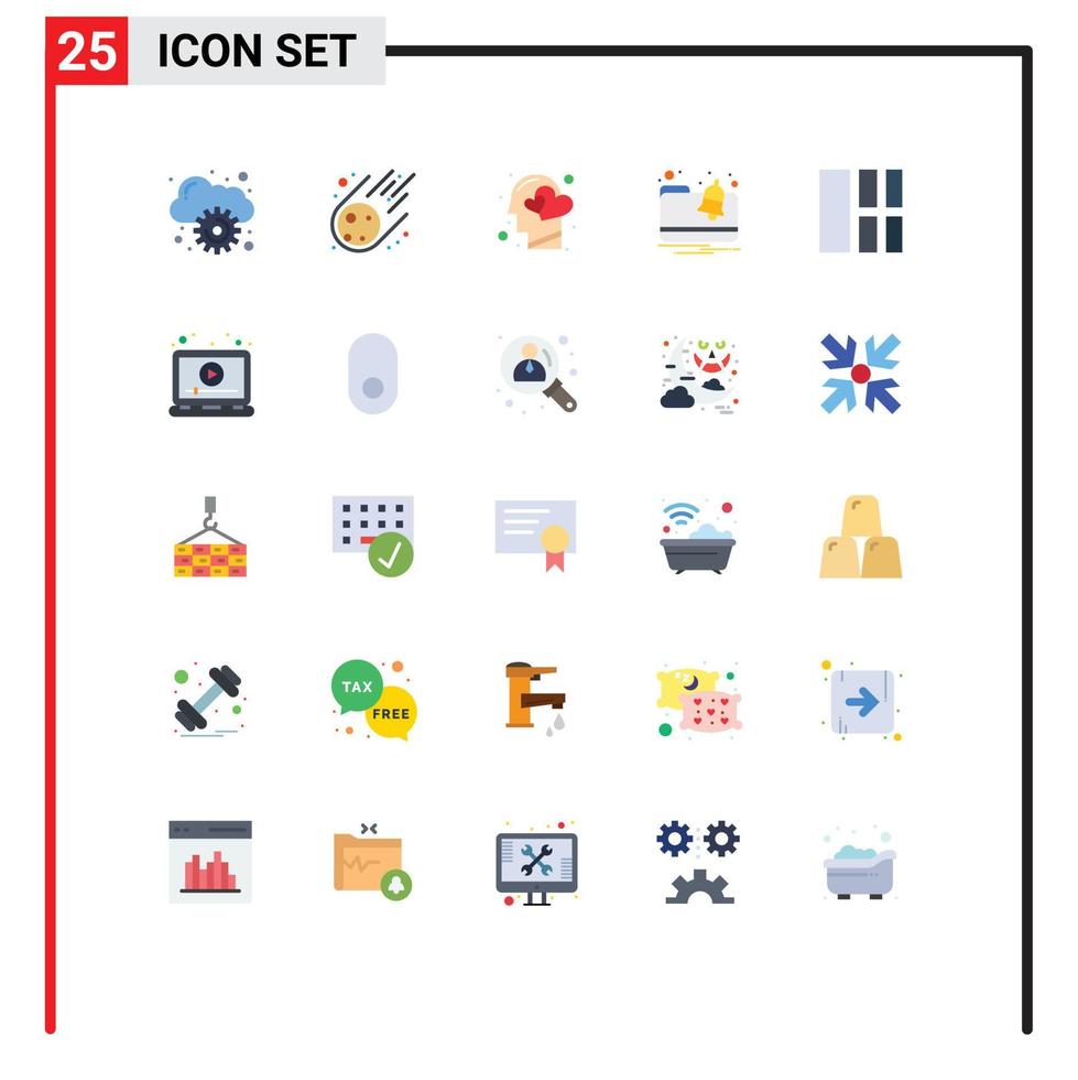 stock vektor ikon packa av 25 linje tecken och symboler för gränssnitt collage känsla underrättelse varna redigerbar vektor design element