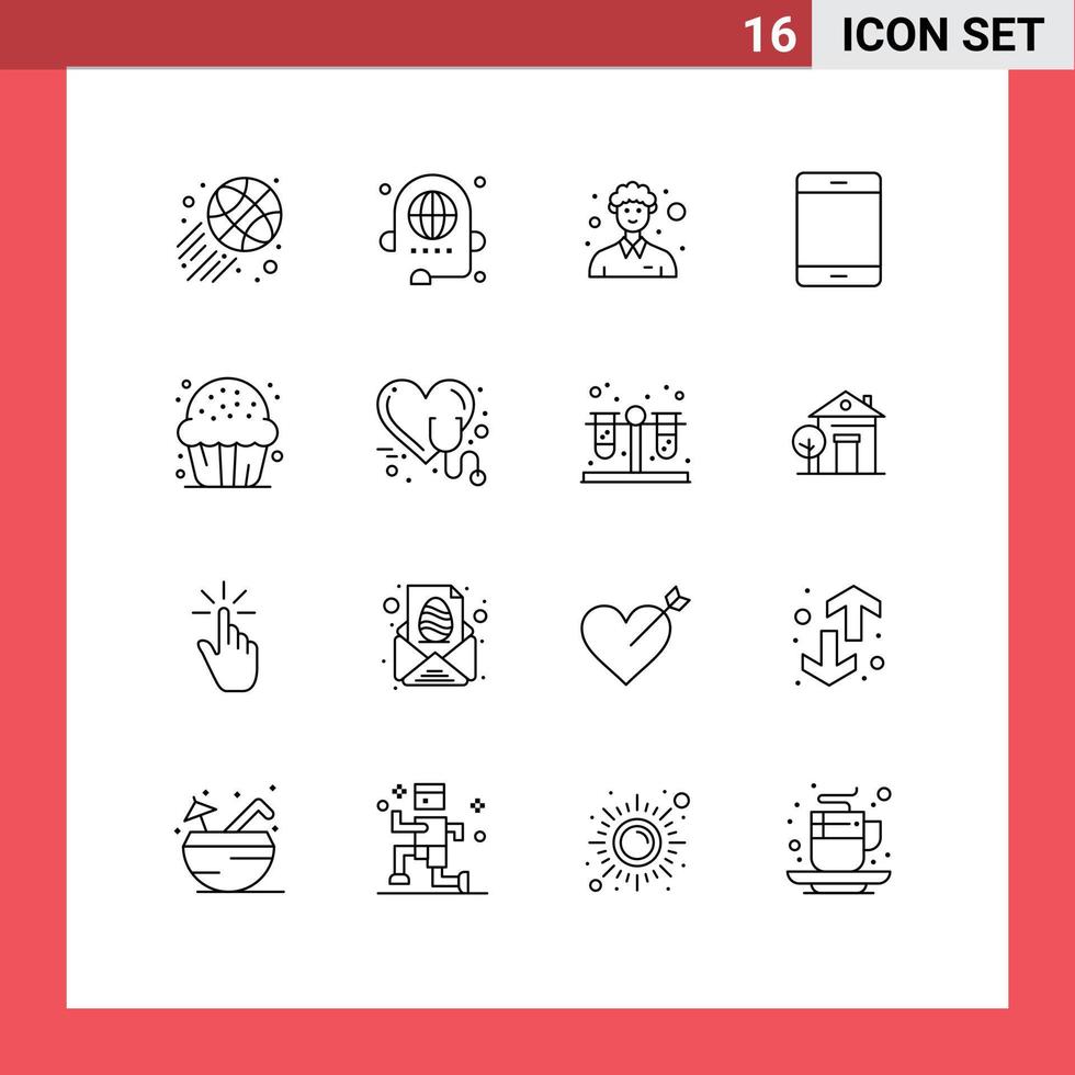 16 universell översikt tecken symboler av godis hårdvara gemenskap grej datorer redigerbar vektor design element