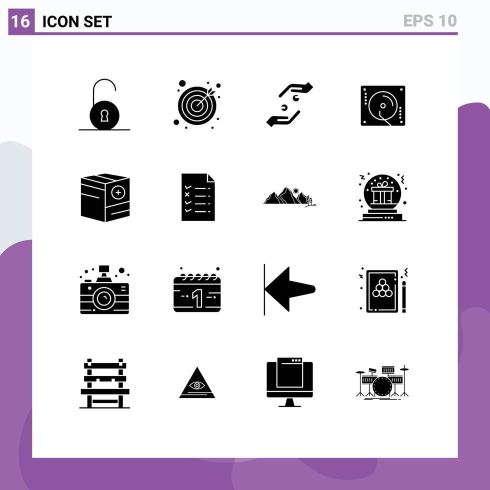 satz von 16 modernen ui symbolen symbole zeichen für den handel fügen sie hand party feier editierbare vektordesignelemente hinzu vektor