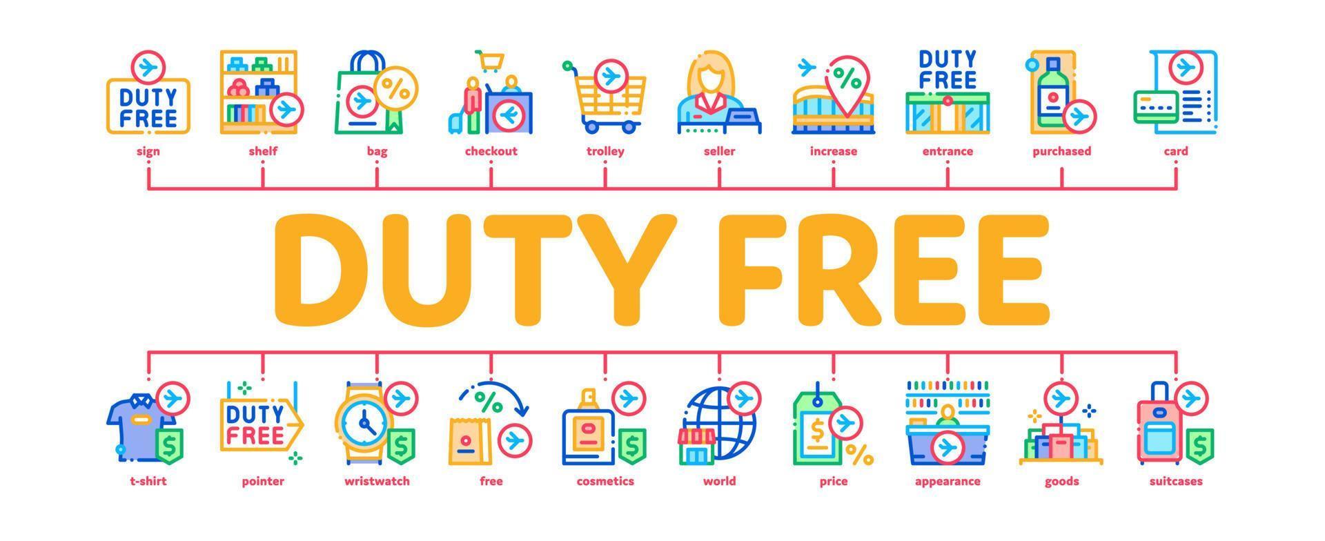 Duty Free Shop Store minimaler Infografik-Banner-Vektor vektor