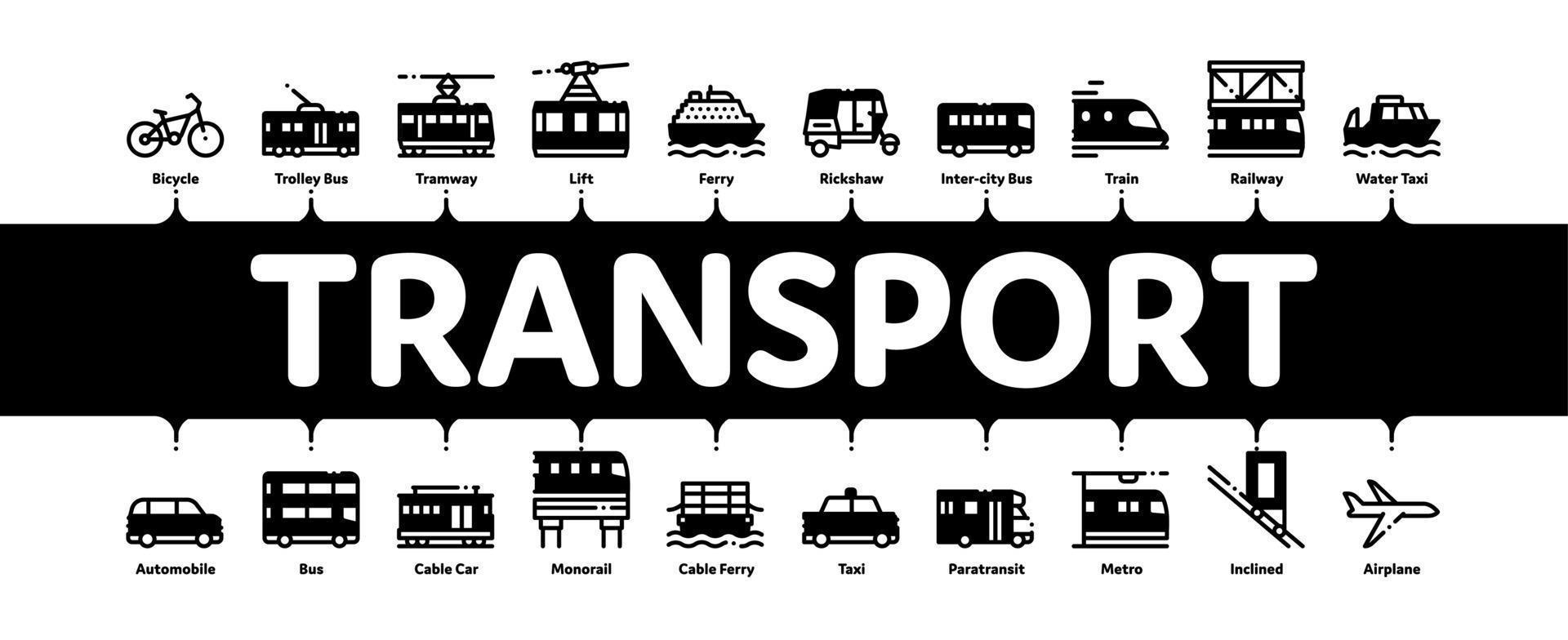 minimaler Infografik-Banner-Vektor für öffentliche Verkehrsmittel vektor