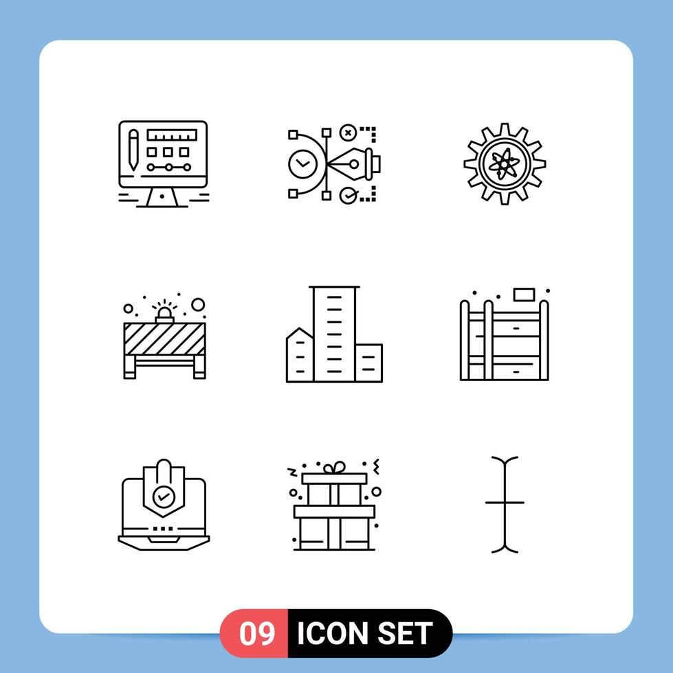 9 universell översikt tecken symboler av egendom röd ljus experimentera sluta styrelse redigerbar vektor design element