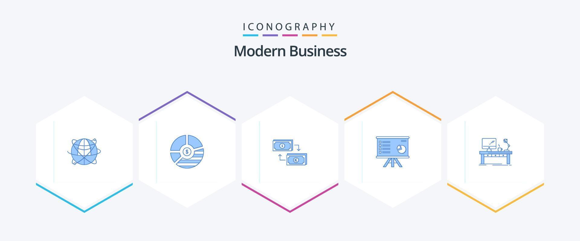 modern företag 25 blå ikon packa Inklusive euro. företag. analys. utbyta. seo vektor