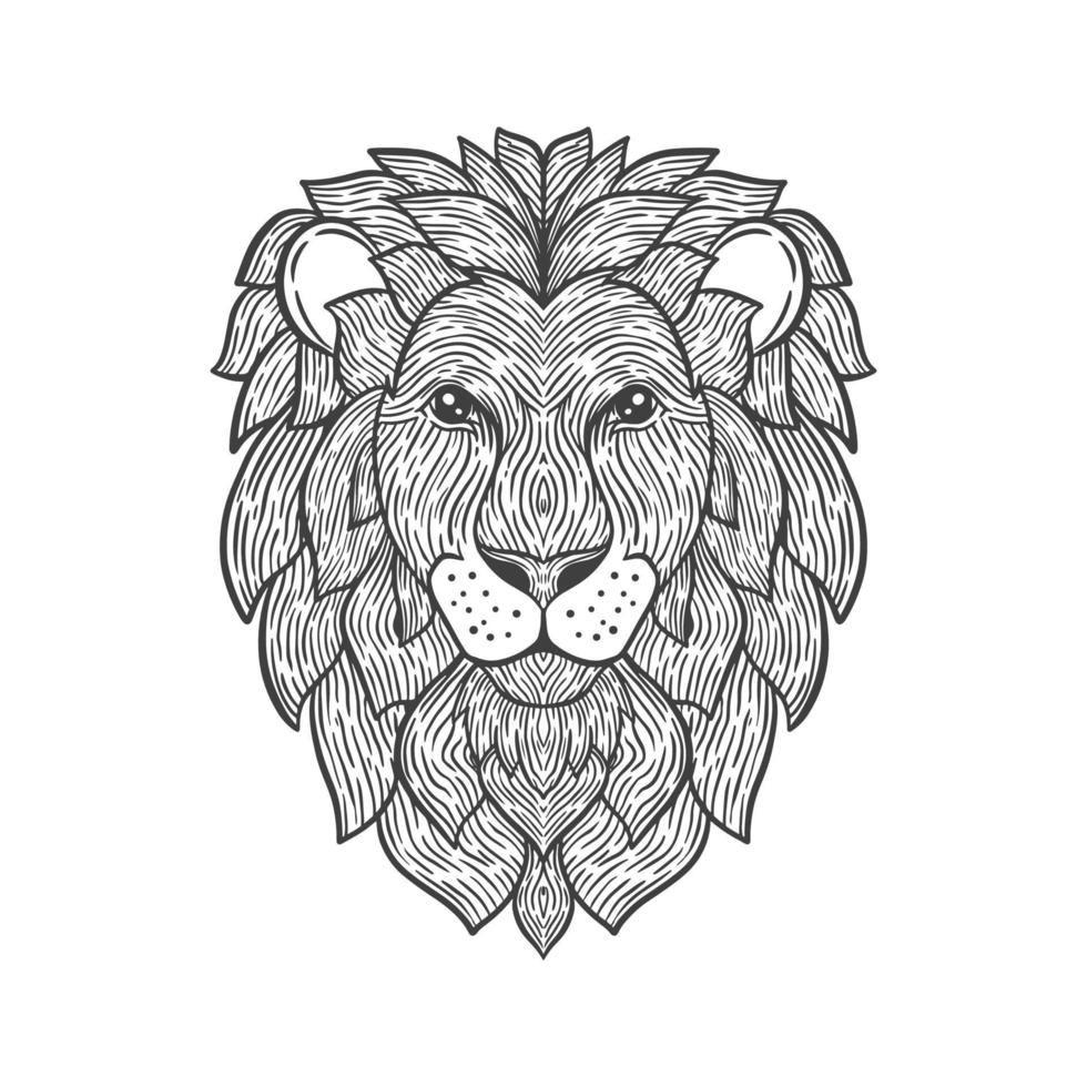 lejonhuvud line art illustration vektor