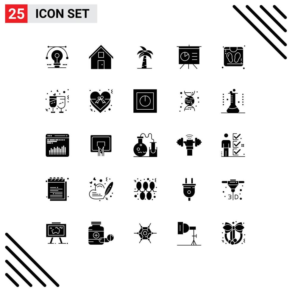 Stock Vector Icon Pack mit 25 Zeilenzeichen und Symbolen für Analytics Srilanka Convo Palme Indien editierbare Vektordesign-Elemente