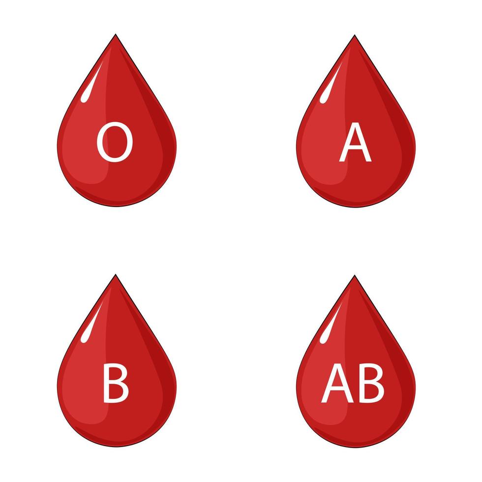 illustration av droppar av annorlunda blod typer vektor