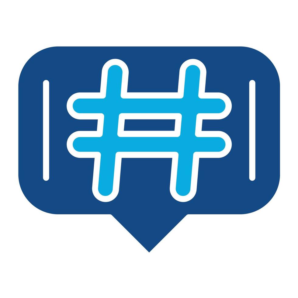 Hashtags-Glyphe zweifarbiges Symbol vektor