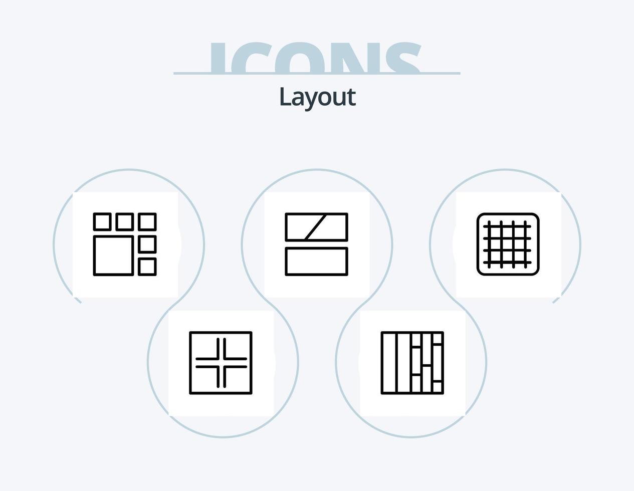 Layoutlinie Icon Pack 5 Icon Design. . Bild. . Layout vektor