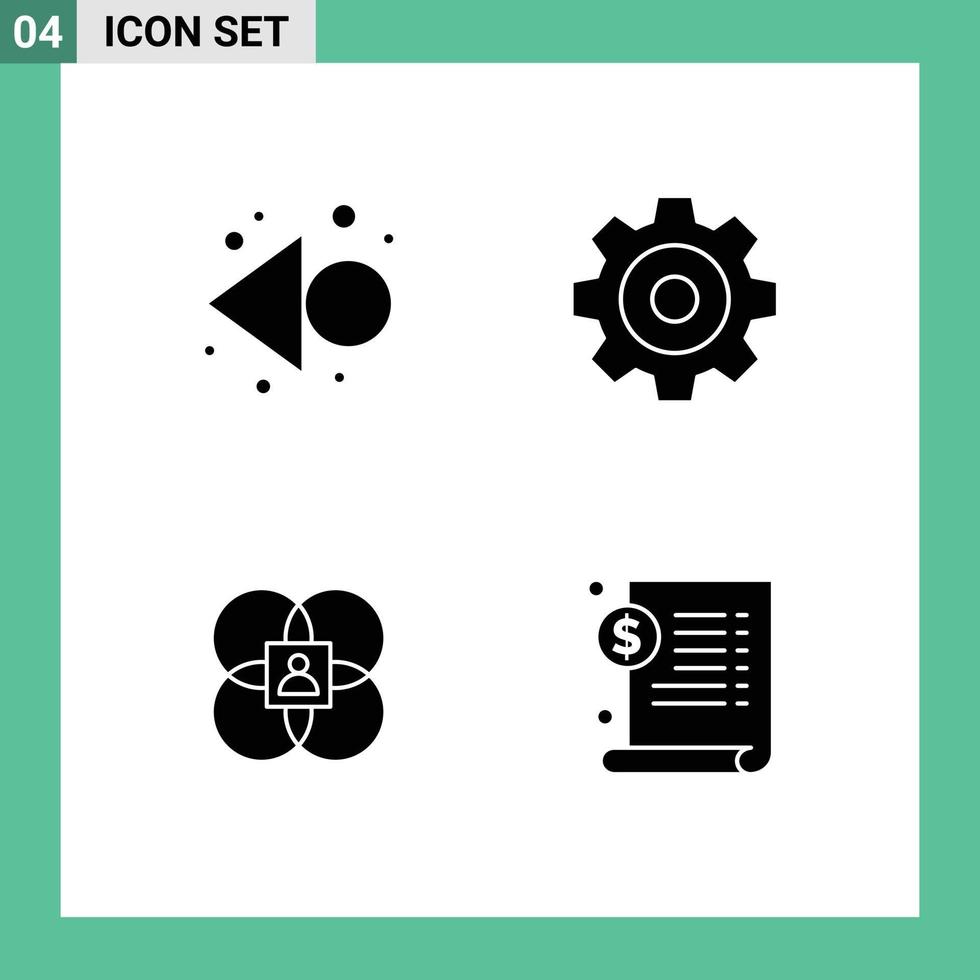 universell ikon symboler grupp av 4 modern fast glyfer av pil modell skapa karaktär dokumentera redigerbar vektor design element