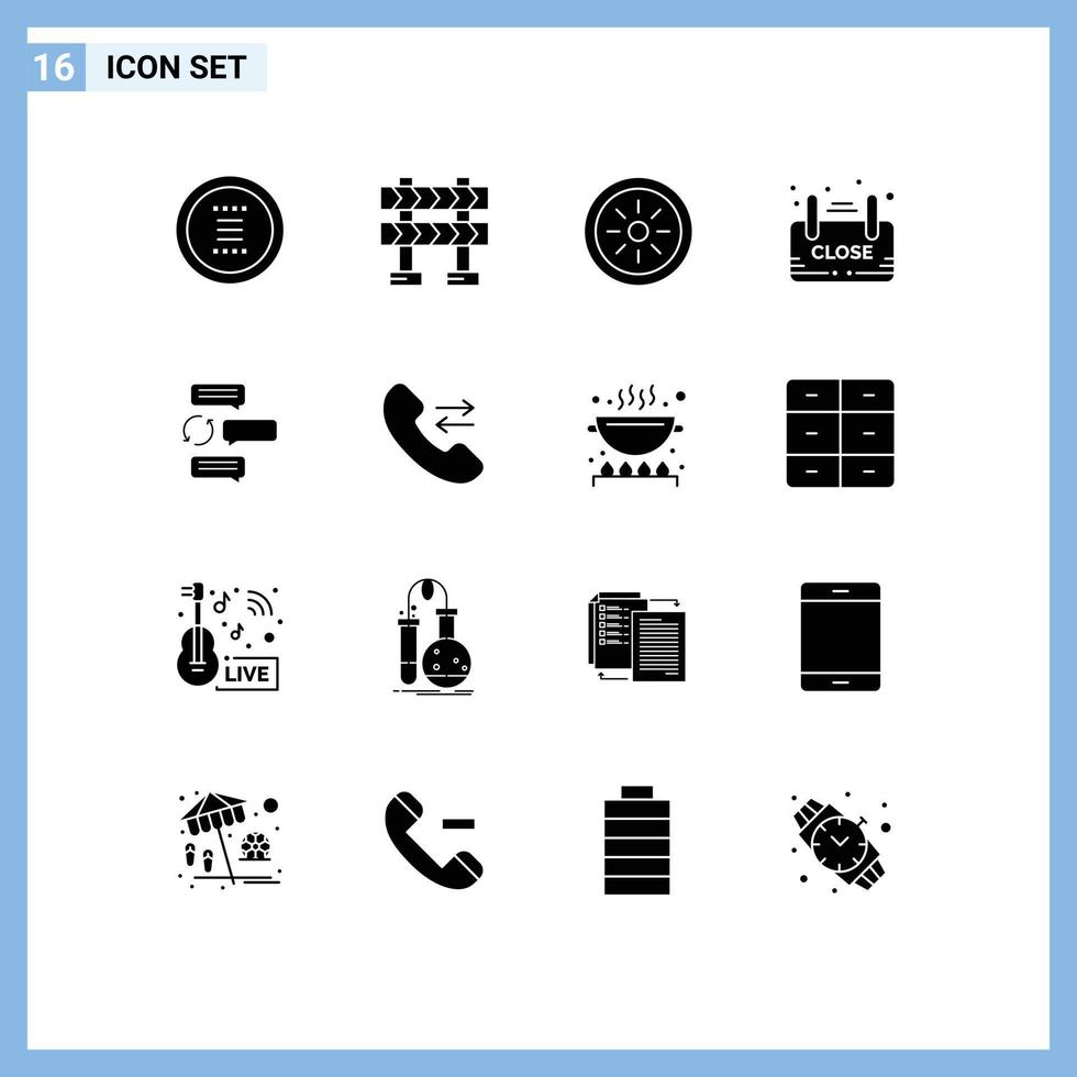 stock vektor ikon packa av 16 linje tecken och symboler för chattar affär mat annons styrelse redigerbar vektor design element