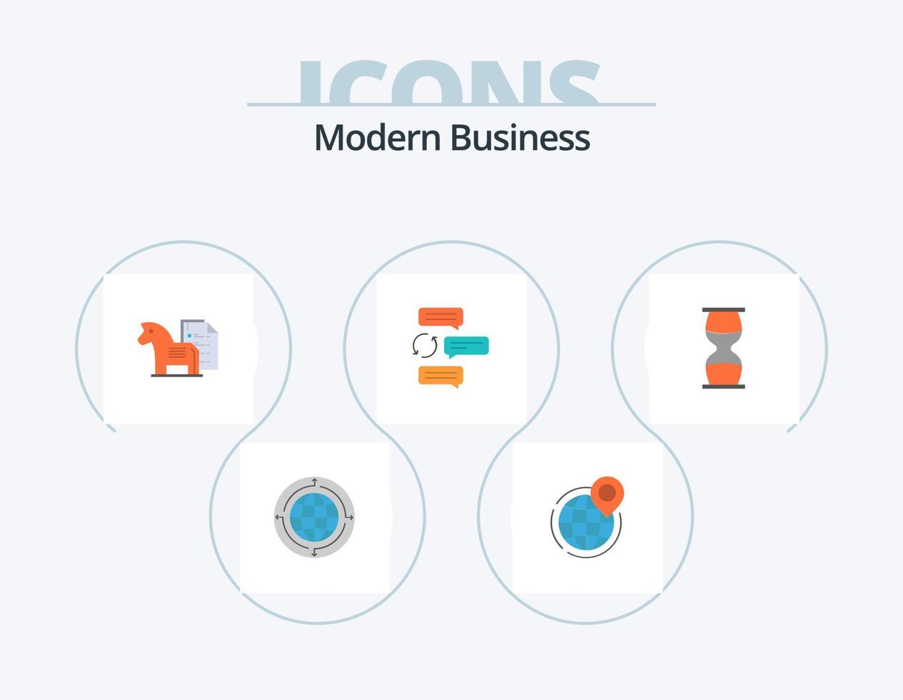 modern företag platt ikon packa 5 ikon design. taktik. schack. global. företag. strategi vektor