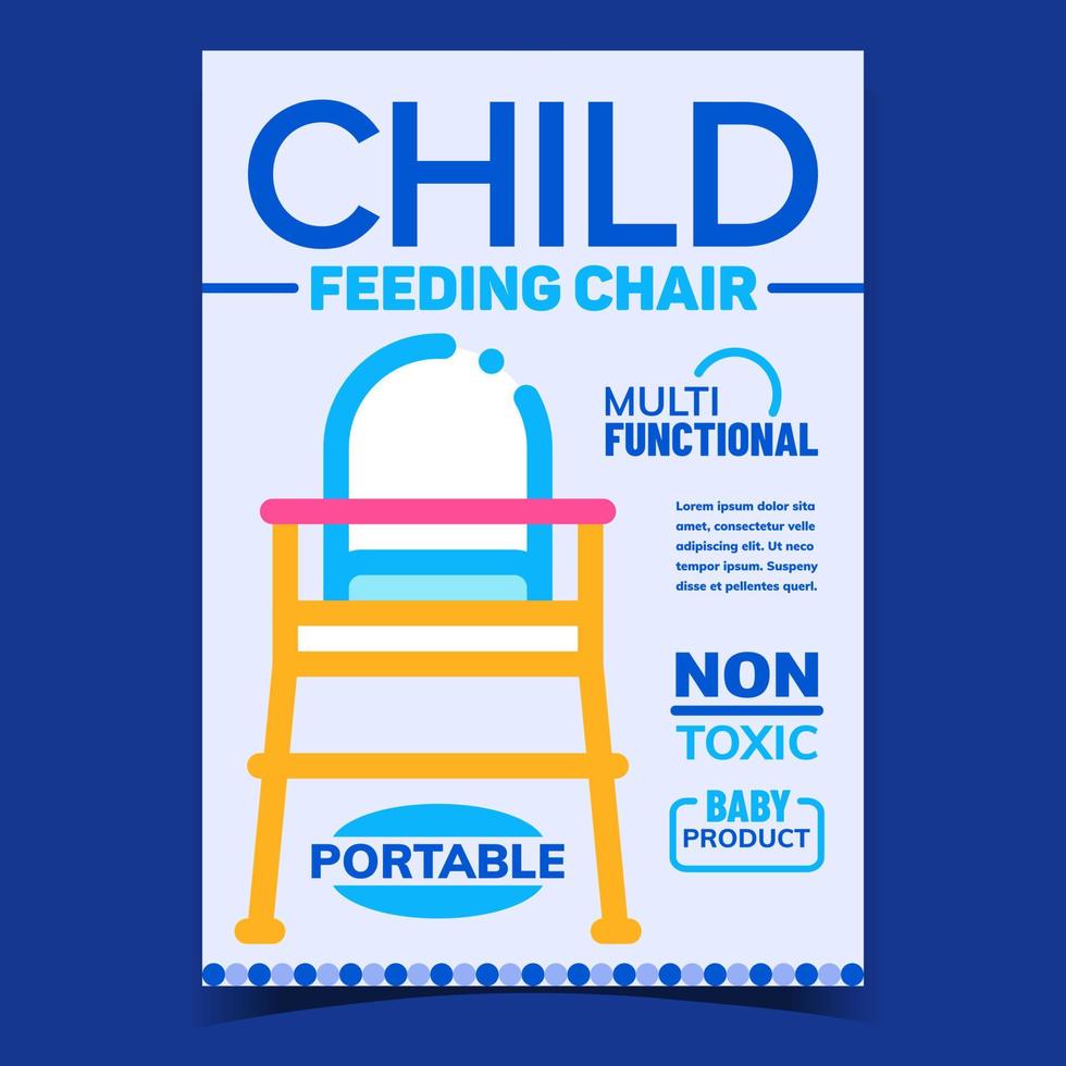 Kinderfütterungsstuhl kreativer Promo-Poster-Vektor vektor