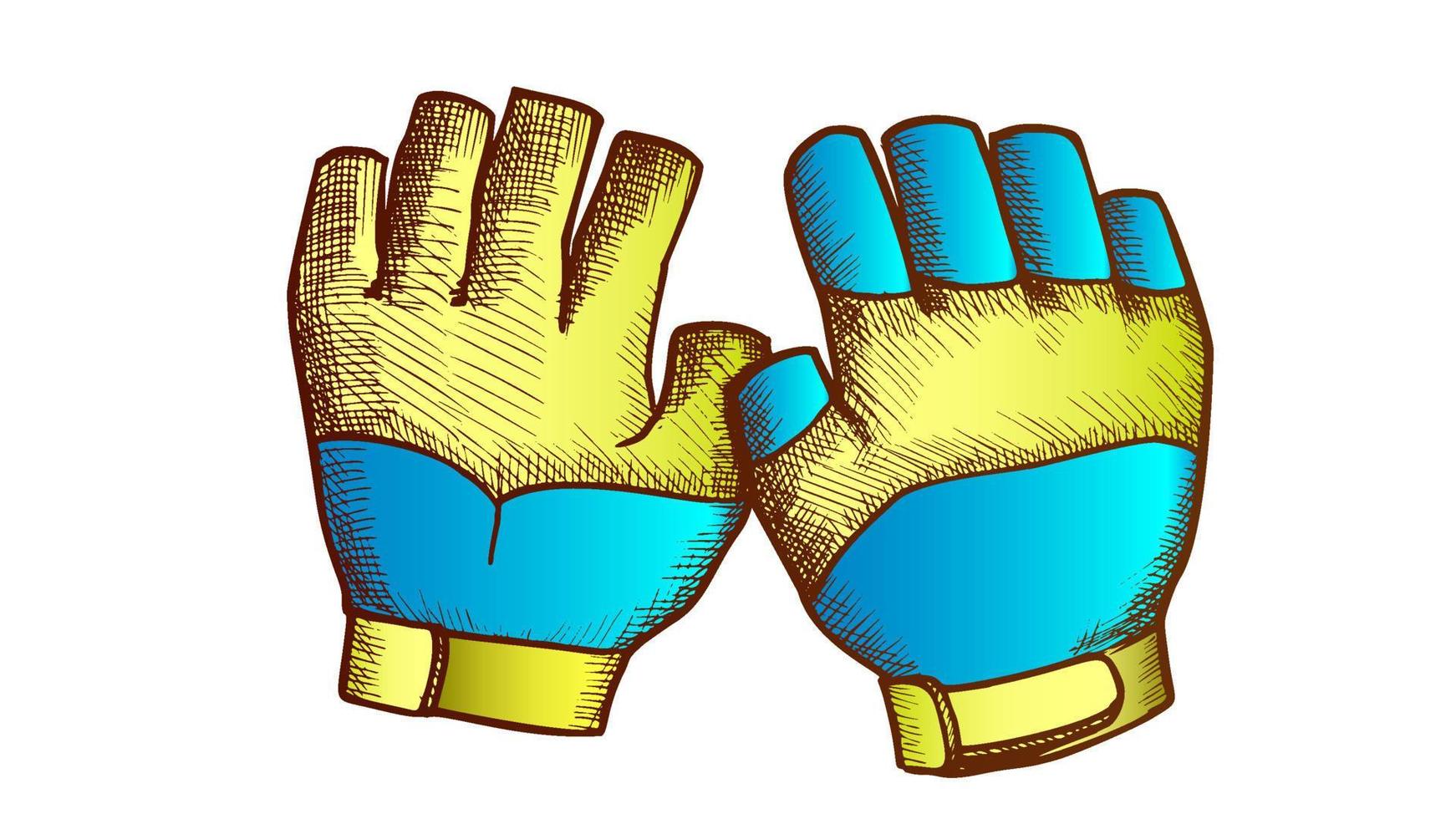 Handschuhe zum Surfen und Tauchen Farbvektor vektor