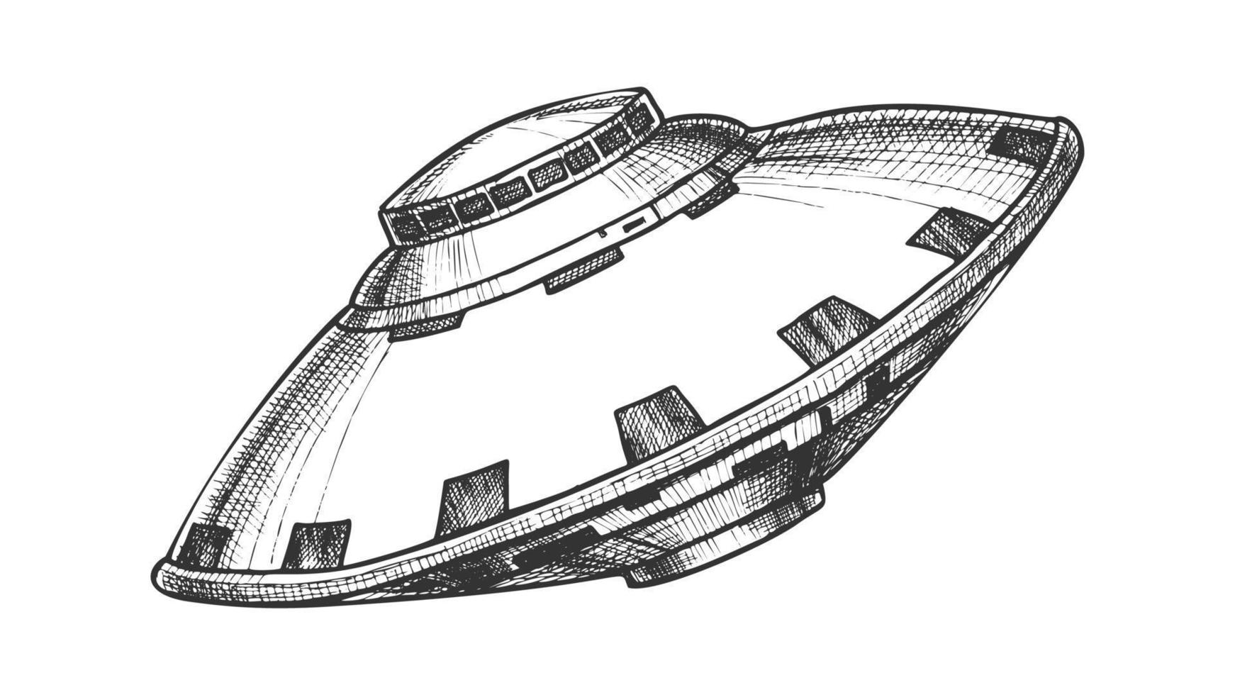 UFO oidentifierad flygande objekt svartvit vektor