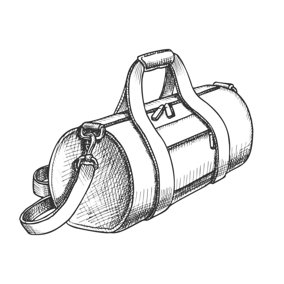 cylindrisk sport bagage väska svartvit vektor