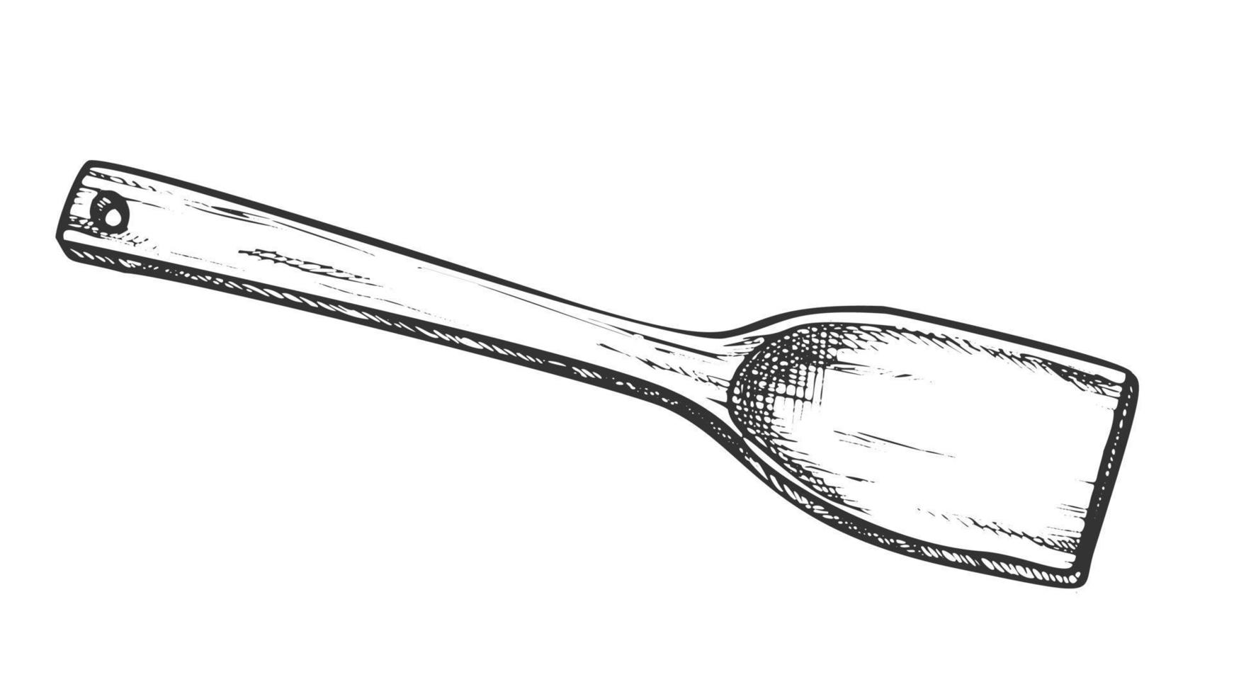 Schulterblatt aus Holz Kochgeschirr Monochrom-Vektor vektor