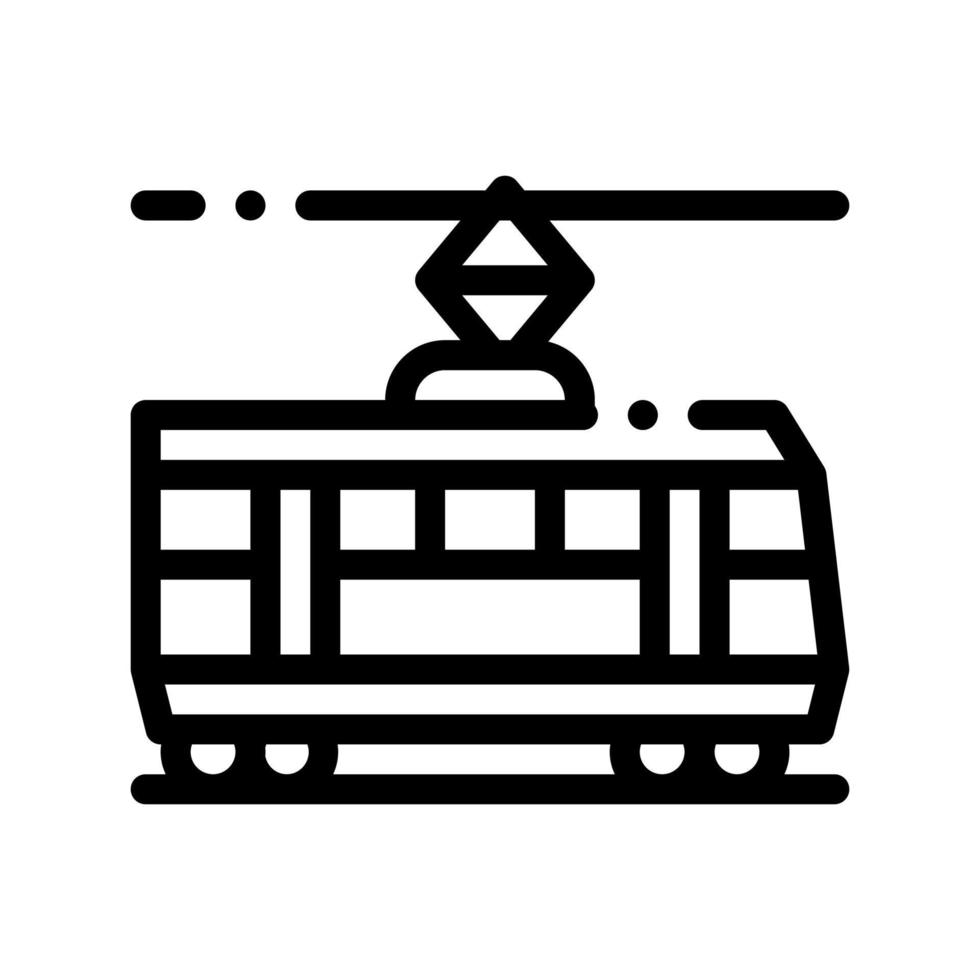 offentlig transport spårväg vektor tunn linje ikon