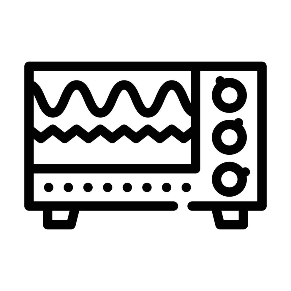 Elektromagnetische Wellen, die Ausrüstungslinie Symbol-Vektor-Illustration überprüfen vektor