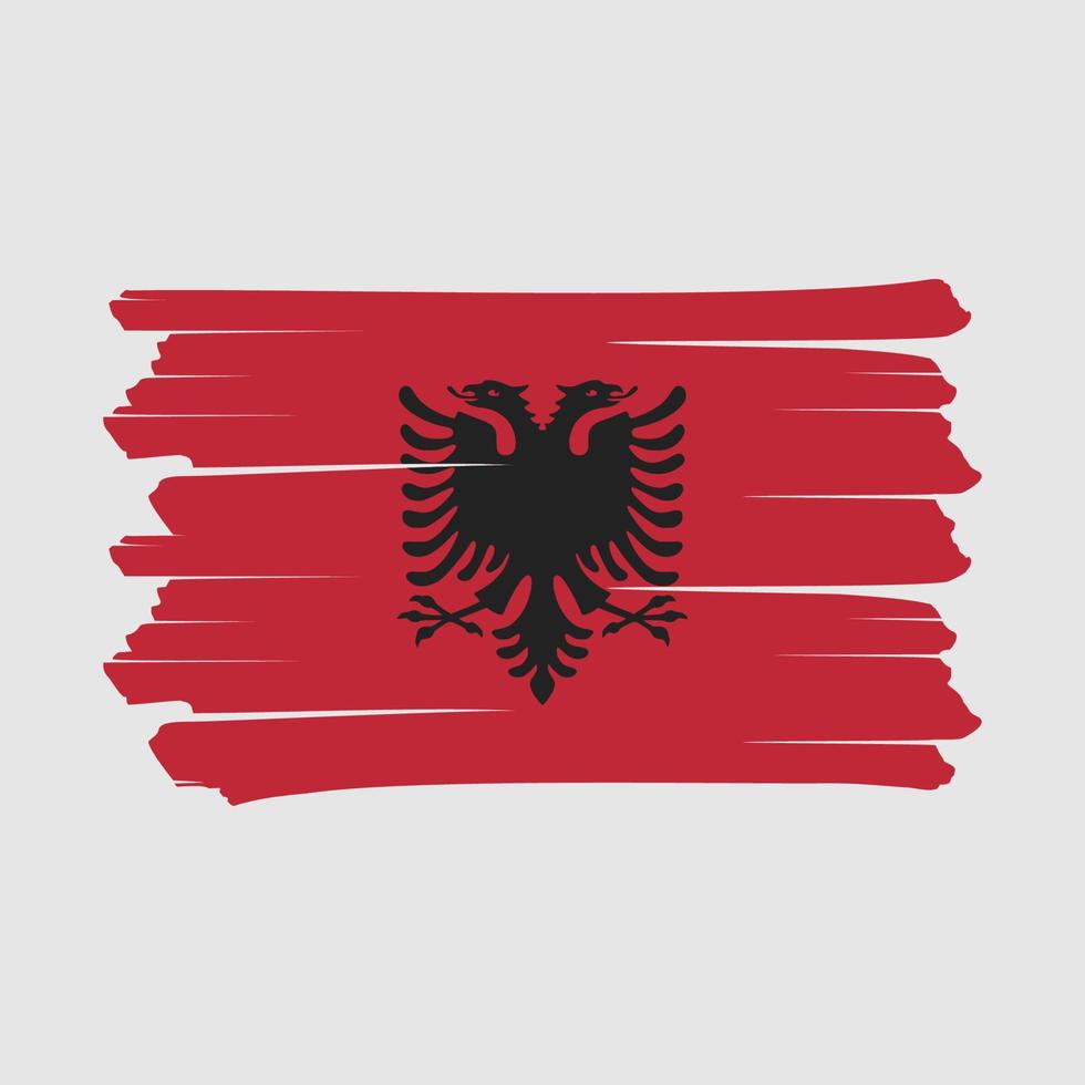 Albanien Flaggenpinsel vektor