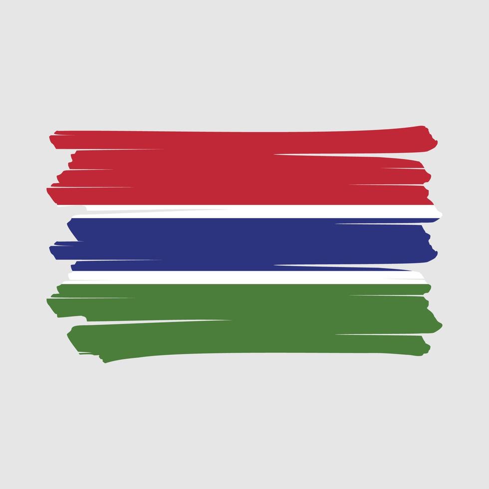 Gambia Flaggenpinsel vektor