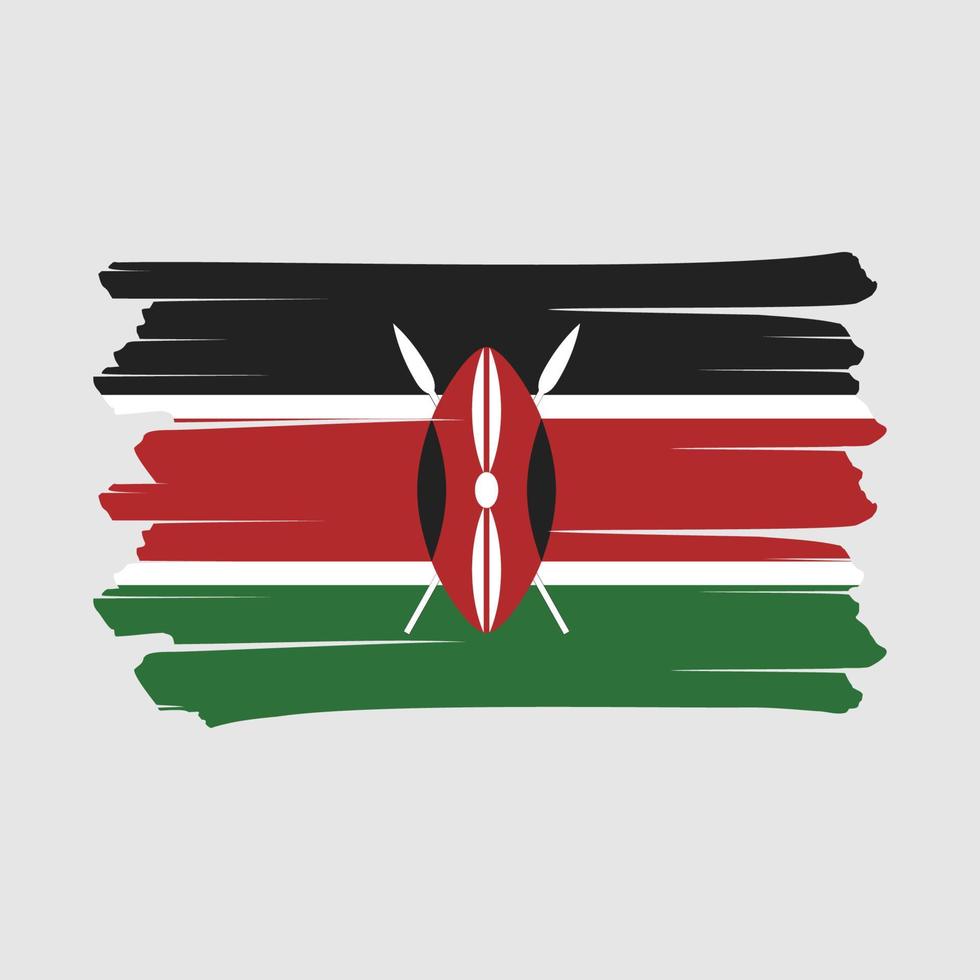 Kenia Flagge Pinsel vektor