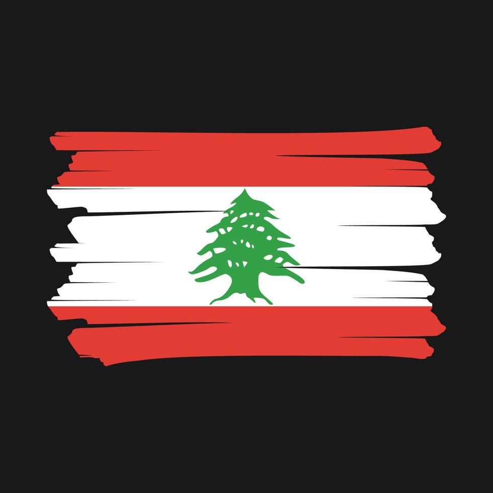 libanon flagge bürste vektor