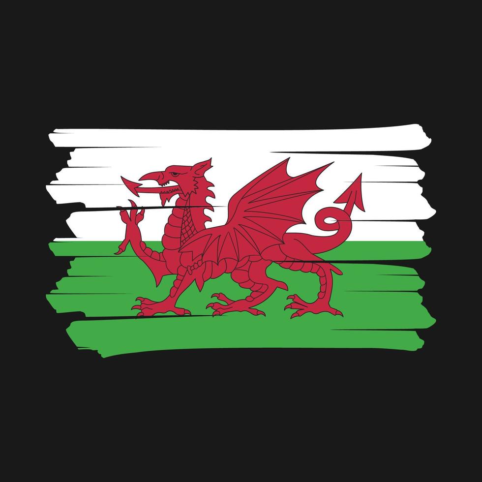 wales flagga borsta vektor