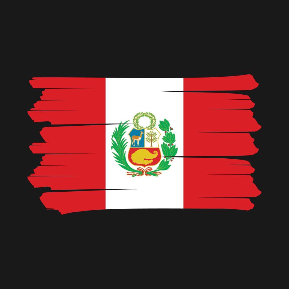 Peru Flagge Pinsel vektor