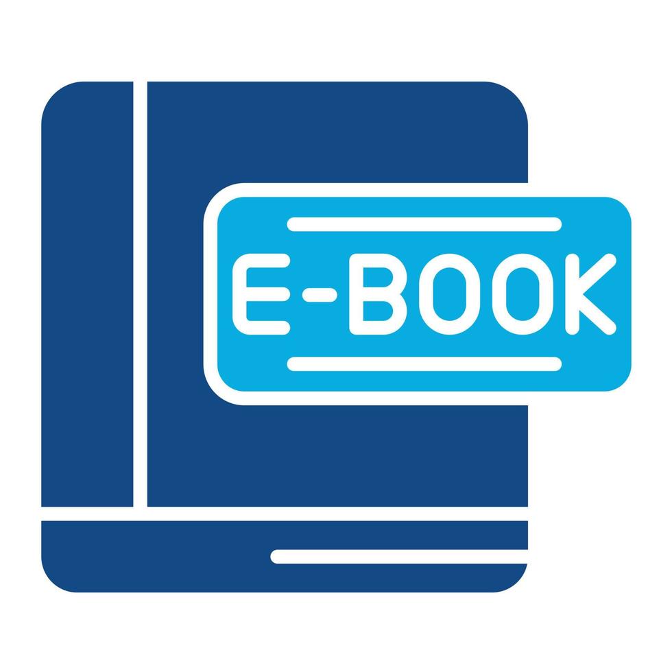 E-Book-Glyphe zweifarbiges Symbol vektor