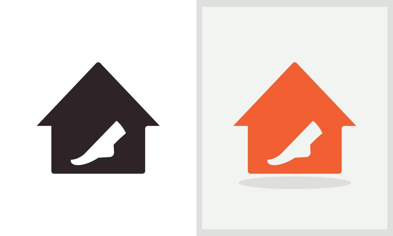 Design des Beinhaus-Logos. Home-Logo mit Beinkonzeptvektor. Bein- und Home-Logo-Design vektor
