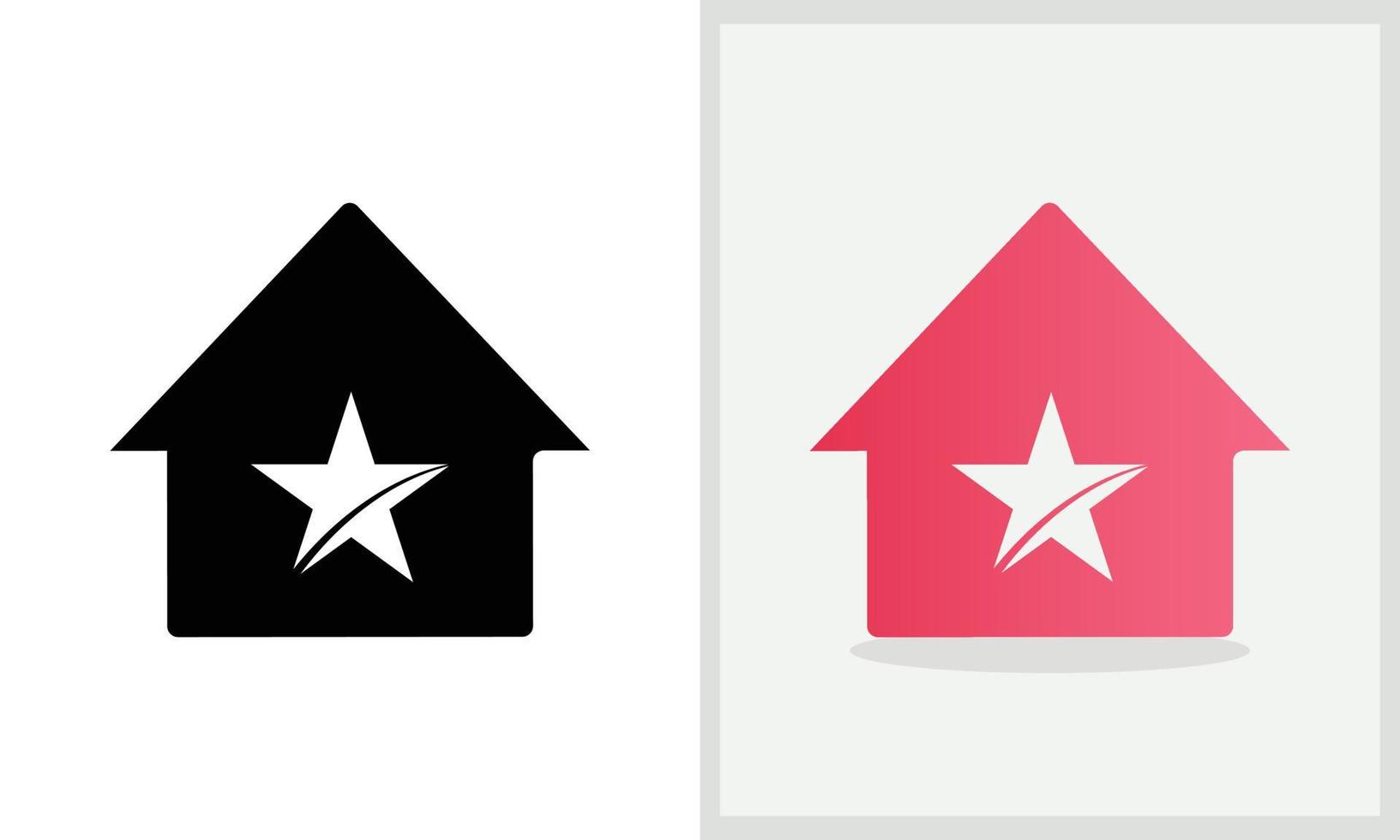 Sternhaus-Logo-Design. Home-Logo mit Sternkonzeptvektor. Star- und Home-Logo-Design vektor