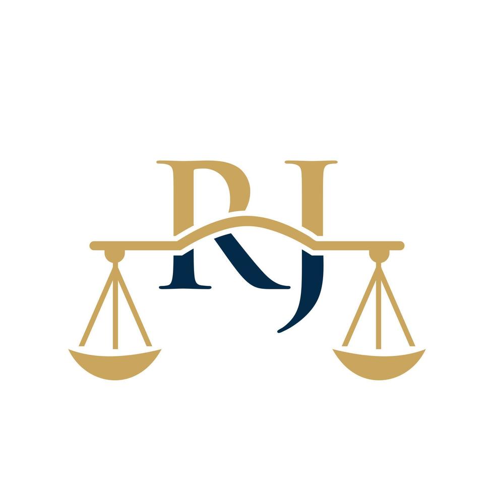 Buchstabe rj Rechtsanwaltsgesetz Logo Design Vektor Vorlage