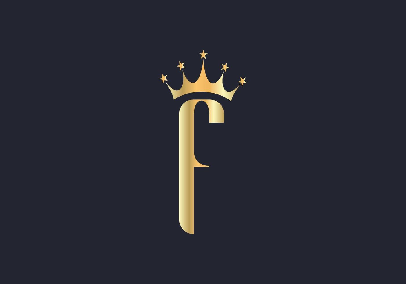 brev f krona logotyp design vektor mall