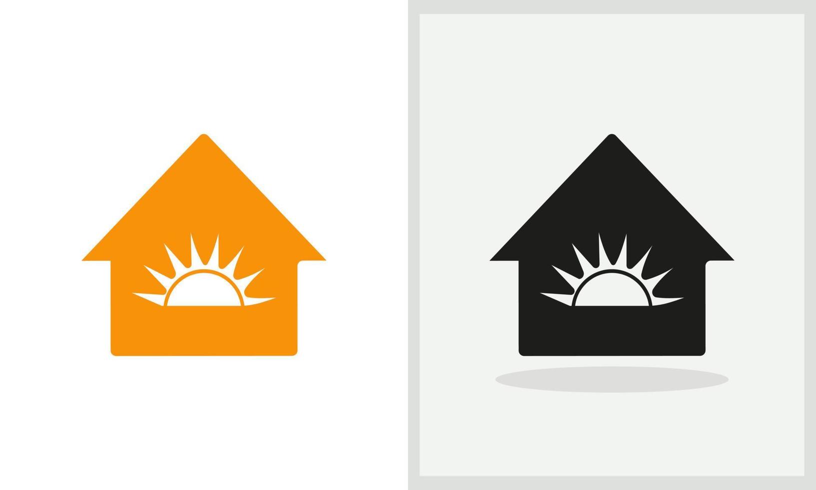 Sonnenhaus-Logo-Design. Home-Logo mit Sonnenkonzeptvektor. Logo-Design für Sonne und Zuhause vektor